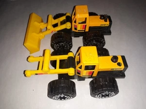 Remco Yellow Front-End Loader /Backhoe Vintage 1980s With Tires Set Of 2 5" - Picture 1 of 10