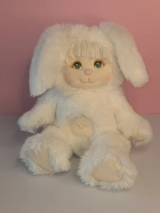 Peluche lapin animal Mattel My Child 1986 1986 blanc crème bronzé articulé si mignon - Photo 1/18