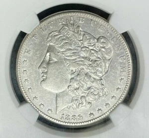 1889-CC MORGAN SILVER DOLLAR ~ NGC AU DETAILS ~VERY PLEASING COIN~ FRESH NGC - Picture 1 of 4