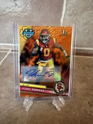 KOREY FOREMAN 23’ Bowman Chrome University Orange Shimmer Refractor Auto /25 USC - Image 1 of 2