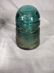 Patented October 8 1907 Aqua/Teal Glass Insulator. 0456 - Picture 1 of 7