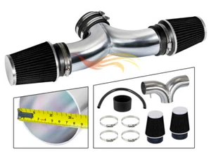 Ram Air Intake Kit+BLACK Dual Twin Filter for 06-10 Jeep Commander 5.7L HEMI V8 - Picture 1 of 2