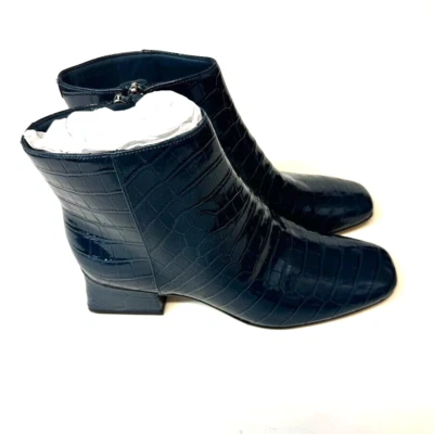 Botas al tobillo Sam Edelman para mujer 5 M azules imitación piel de cocodrilo tacón bloque nuevas en caja yp6 Foto 1 de 4