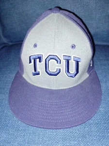 TCU Horned Frogs Embroidered 2 tone Purple & Gray Baseball Hat Cap Zephyr M/L - Picture 1 of 7