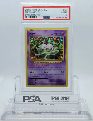 POKEMON EVOLUTIONS MEW #53 HOLO FOIL CARD PSA 9 MINT #40757438 - Image 1 of 4