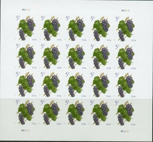 Full mint Sheet of 20 #5177 Grapes 5 cent MNH - Picture 1 of 1