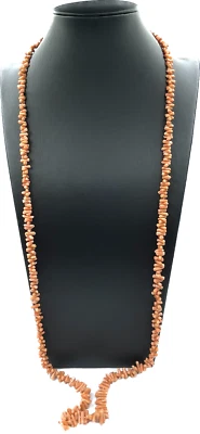 Collana vintage anni '70 corallo rosa con chiusura in argento 925 Made in Italy - Immagine 1 di 4