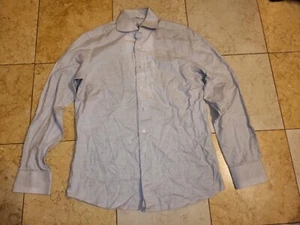 SuitSupply Egyptian Cotton 39-40 15 1/2 Beige Striped Button Up Slim-Fit - Picture 1 of 12
