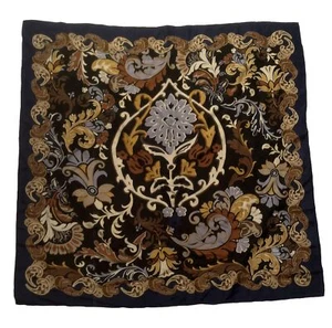 Carol Adler verziert Blumen Paisley groß quadratisch 35" Schal dunkel bunt blau - Bild 1 von 4