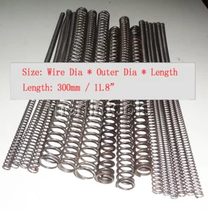 Wire Dia 1.6mm OD 8 to 25mm Length 300mm Steel Helical Compression Spring Select - Picture 1 of 3