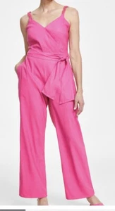 I.N.C. International Concepts Women’s Chain-Strap Tie-Waist Jumpsuit Pink Size M - Picture 1 of 10