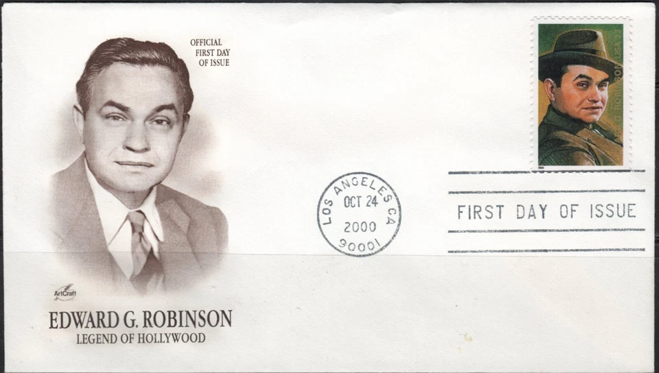 US Scott #3446 First Day Cover, "Edward G. Robinson", Unaddressed - Image 1 of 1