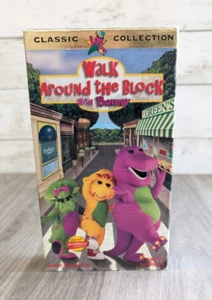 Barney - Walk Around the Block with Barney VHS 1999 Classic Collection Cartoon - Foto 1 di 9