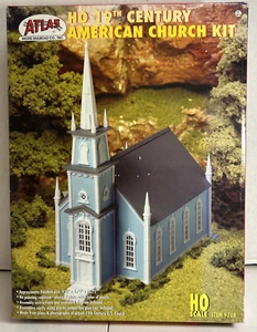 Atlas HO Scale Model Kit Item # 708 19th Century American Church in Box - Picture 1 of 15