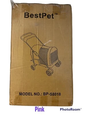 Pet Stroller 4 Wheels Posh Folding Waterproof Portable Travel Cat Dog Stroller - Image 1 of 2