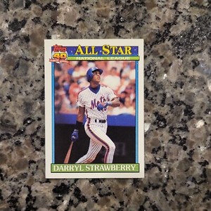 1991 Topps Baseball Card All Star National League Darryl Strawberry #402 Mets 