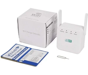 WiFi Repeater Long Range Internet Signal Range Extender Wireless Booster 300Mbps - Picture 1 of 5