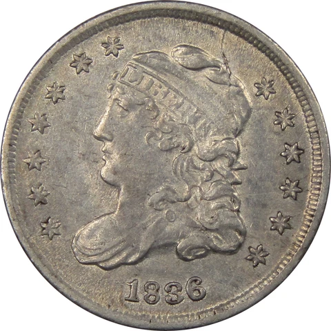 1836 Large Capped Bust Half Dime About Uncirculated Silver SKU:I2072 Cover