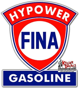 (FINA-1) 6" FINA HYPOWER GAS PUMP GASOLINE OIL DECAL 1956-73 - Picture 1 of 1