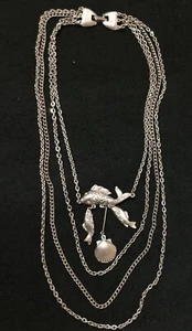 COLLAR COLGANTE DE COLECCIÓN MULTICADENA PLATEADO Envío gratuito Usado en excelente condición - Imagen 1 de 7