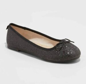 Cat & Jack Glitter Ballet Flats Holiday Black, Red or Pink Kid Girl sz 13-5 NWT