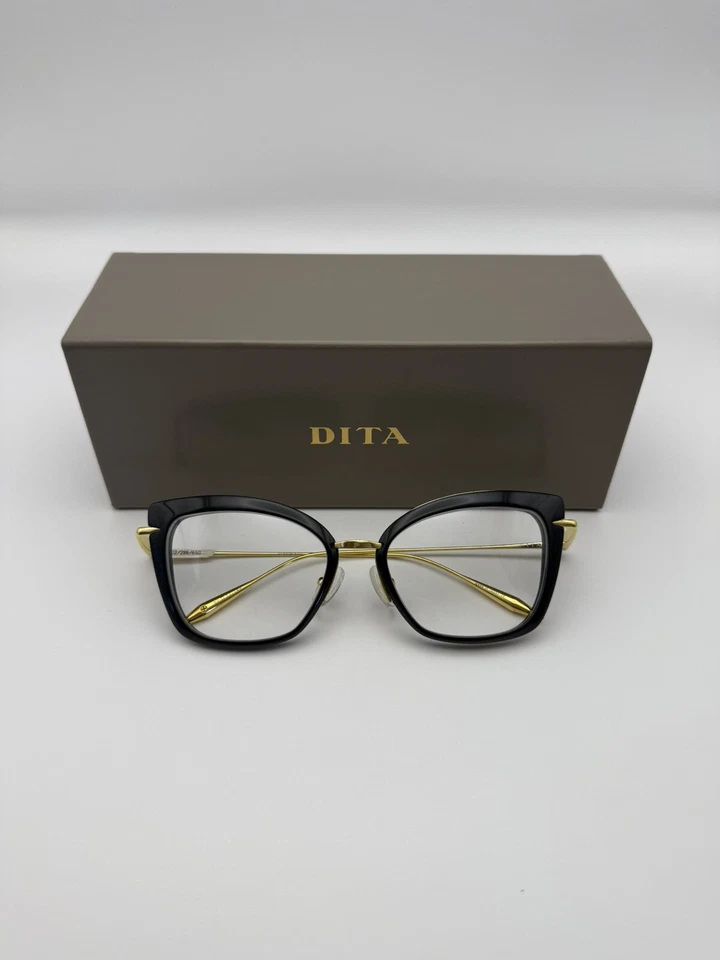 Dita DTX408-A-01 AMORLY Black - Yellow Gold Eyeglasses