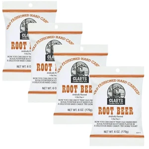 Claeys Old Fashioned RootBeer Hard Candy 4 Bags 6oz Each Retro Hard Candy - Picture 1 of 2