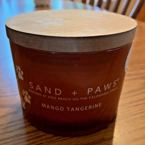 Sand + Paws Mango Tangerine Candle Neutralizes Pet Odor Cotton Wick 12 Oz - Picture 1 of 6