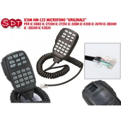 ICOM HM-133V MICROFONO "ORIGINALE" PER ICOM IC-2800-2725-2720-2820 - Imagen 1 de 4