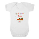 Second Ave Personalised First Christmas Baby Grow Vest White Babygrow