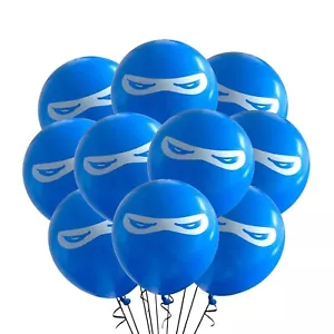 6 Count Blue Ninja Balloons 12" Birthday Theme - Picture 1 of 1