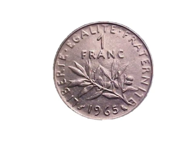 1965 França 1 Franco KM# 925.1 - Boa Moeda de Colecionador Circ de Alta Qualidade! -c2605xux - Imagem 1 de 2