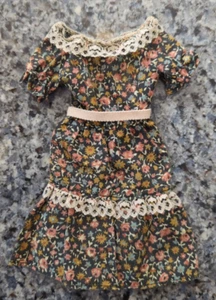 Marx 1970s Sindy Brown Floral Peasant Dress vintage - Picture 1 of 4