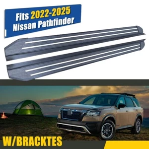 Fits Nissan Pathfinder 2022-2025 Running Boards Side Steps Pedals Nerf Bar ALU - Picture 1 of 17