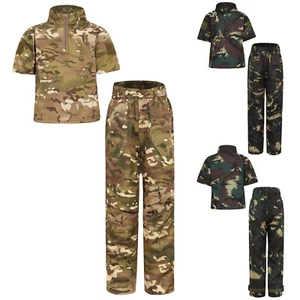 Kids Boys Sweatsuit Camouflage Shirts With Trousers Training Tracksuit Hunting - Picture 1 of 36