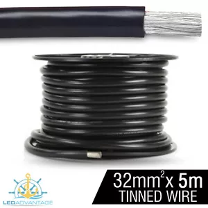 5m X 32mm² BLACK 188A MARINE ANCHOR WINCH HEAVY-DUTY BATTERY TINNED COPPER WIRE - Picture 1 of 1