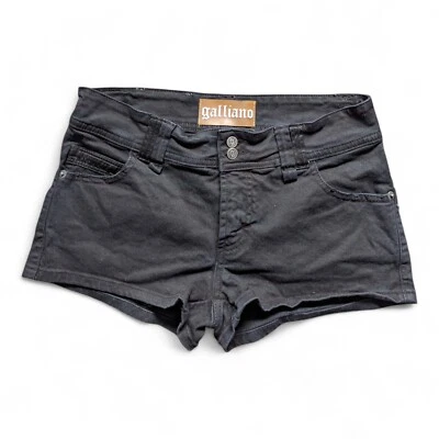 Galliano Black Denim Shorts Size 28 42 - Image 1 of 4