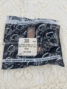Silkies Knee Hi's One Size Nude 1 Packet 2 Pair #38 - Picture 1 of 2