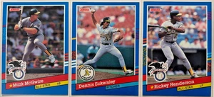 (3x) LOTE LEYENDA Donruss de Oakland Athletics 1991 - McGwire/Eckersly/Henderson #2 - Imagen 1 de 2