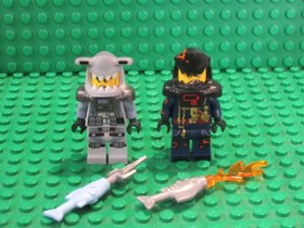 Lot of 2 LEGO Ninjago Movie Minifigures Shark Army  Great White 70631 SW48