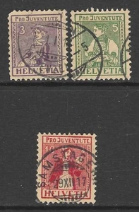 SWITZERLAND 1917 Pro Juventute Semi-Postal Used Issues Selection (Jul 603) - Picture 1 of 2