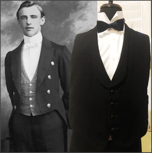 Antique Men's 1890s - 1910s Formal Waistcoat - Picture 1 of 5