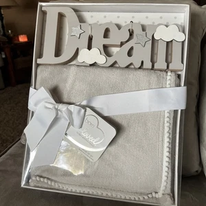 NWT Born Loved 2pc Baby Infant Baby Throw Blanket & wall art, dream shower gift - Picture 1 of 10