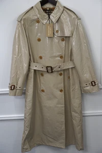 Women Burberry Trench Rain Coat Stone Eastheathrd Coated Waterproof Size US6 - Picture 1 of 19