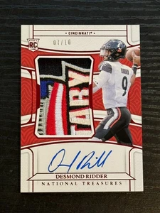 2022 National Treasures Patch (sic!) Autograph RPA Red #51 Desmond Ridder RC /10 - Picture 1 of 2