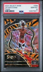 2024 Panini Select WWE Je’von Evans RC Rookie Tiger Ringside SSP PSA 10 POP 2 - Foto 1 di 2