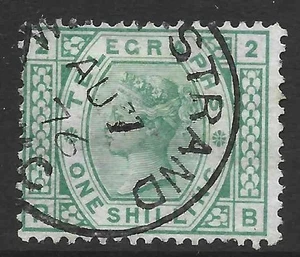 QV Telegraphs SG T8 1s green plate 2 VFU CDS West Strand read description - Picture 1 of 2