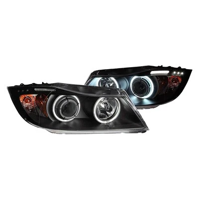 For BMW M3 08 Headlights Driver & Passenger Side Black CCFL Halo Projector — 第 1/3 张图片
