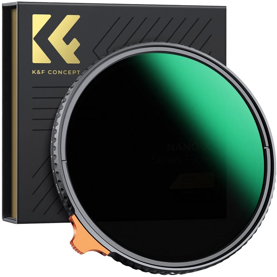 K&F Concept NANO-X Variable ND Filter ND2-ND400 (1-9 Stop) Lens Filter 37mm-95mm - Image 1 of 4