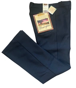 NWT Men's Wrangler® Wrancher Navy 82NV Polyester Dress Pants Multi Size - Picture 1 of 4